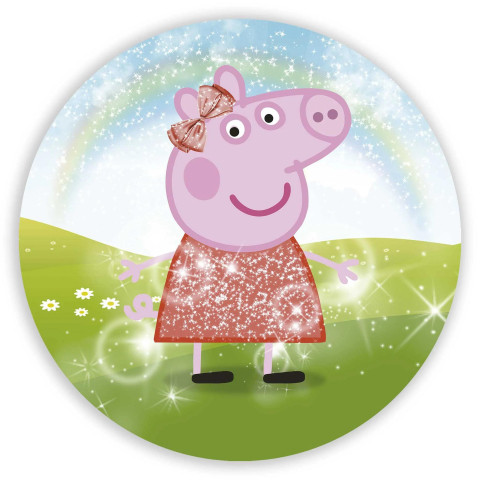 NOVO Painel Festa Infantil Redondo Peppa Pig, Arco Íris Brilhos + Arco, Suporte incluso. Fazemos personalizado com qualquer tema. Confeccionado em Lona fosca, impressão de alta resolução. cenário , p/ Decoração
