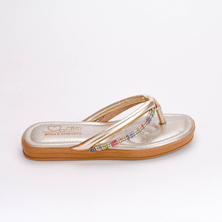 Sandália Rasteira Flat Infantil Kidy Com Strass Dourado em Oferta na Shopee