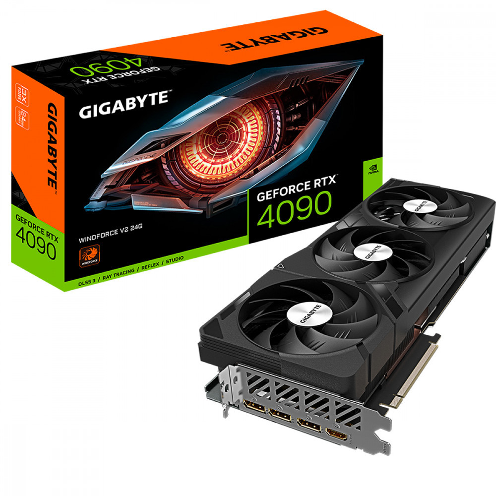 Placa de Vídeo Gigabyte GeForce RTX 4090 Windforce V2 24GB GDDR6X 384bits