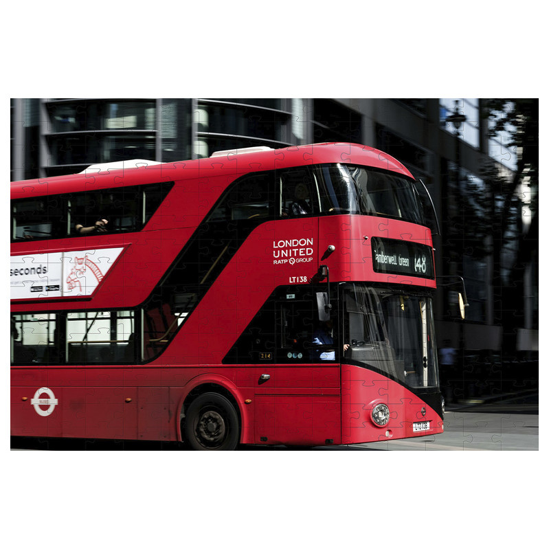 Quebra-cabeça Ônibus de Londres 300 peças em MDF