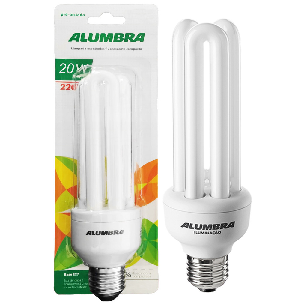 Lâmpada Compacta Fluorescente 20w 220v E27 Branco quente (Luz Amarelada) em Oferta na Shopee