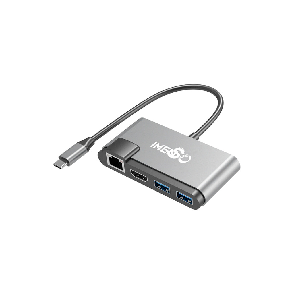 Adaptador Hub Imenso Original 7 Portas 2 Usb-a 1 Hdmi 1 Rj45 1 Usb-c em Oferta na Shopee