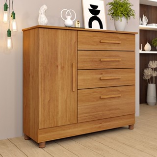 Cômoda Chicago 1 Porta 4 Gavetas 13558 em Oferta na Shopee