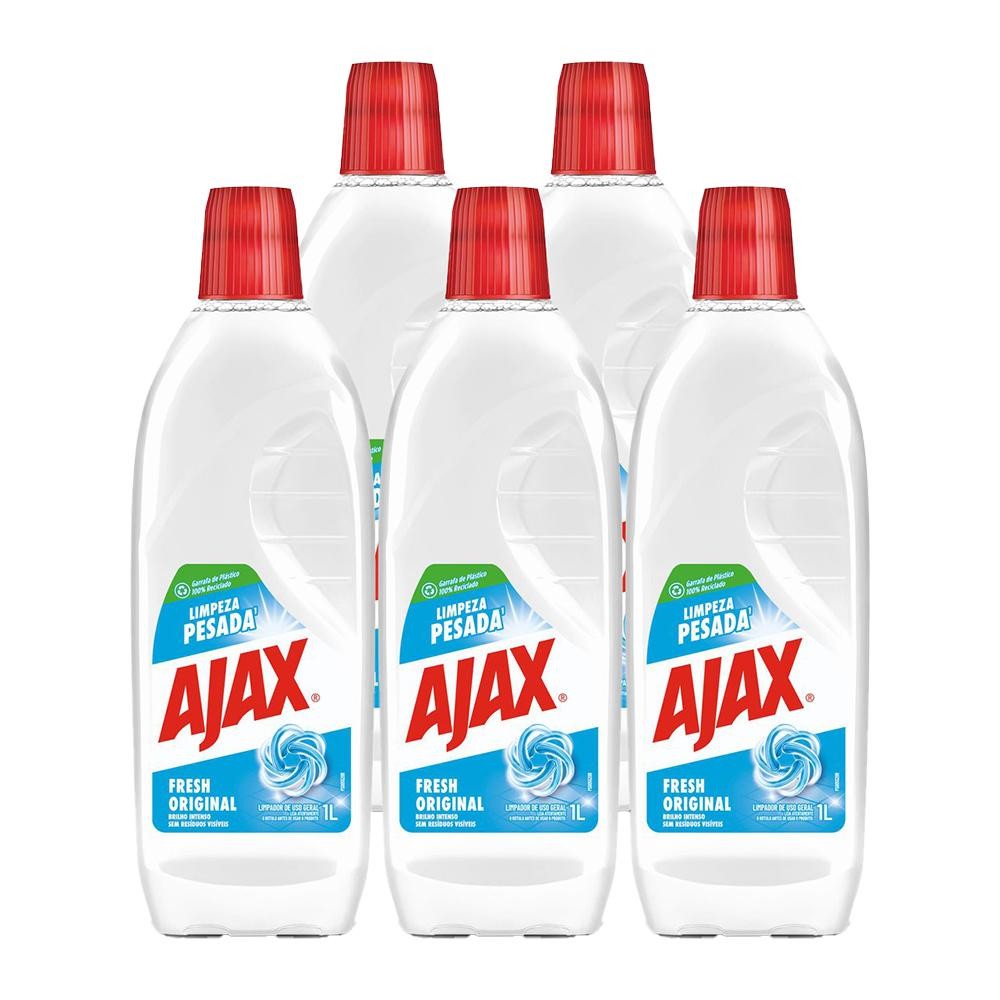 Kit com 5 Limpador Diluível Ajax Fresh 1L Cada em Oferta na Shopee