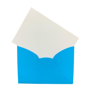 Mini Envelope Social Azul + Cartão Branco 11,5x8cm | Cartão de Agradecimento e Presente Recado | Visita 25 Unidades