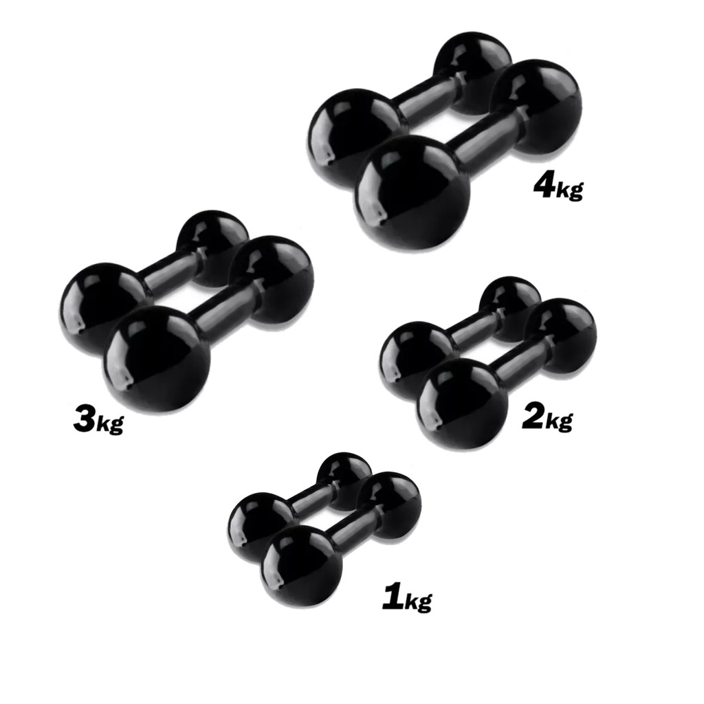 Kit 20kg em Halter Emborrachado Pares de 1kg a 4kg Supino Musculação Academia