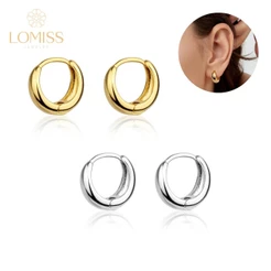 LMOISS Brincos Femininos Delicado Argola Folheada Platina Lisa
