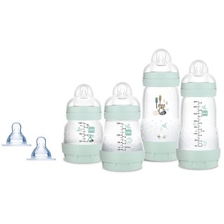 Kit 4 mamadeiras + 2 bicos Easy Start gift set 0m+ Azul Mam em Oferta na Shopee