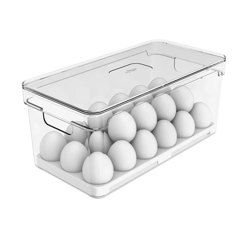 Porta Ovos 36un Organizador de Geladeira Com Tampa Bandeja Acrílico Ou