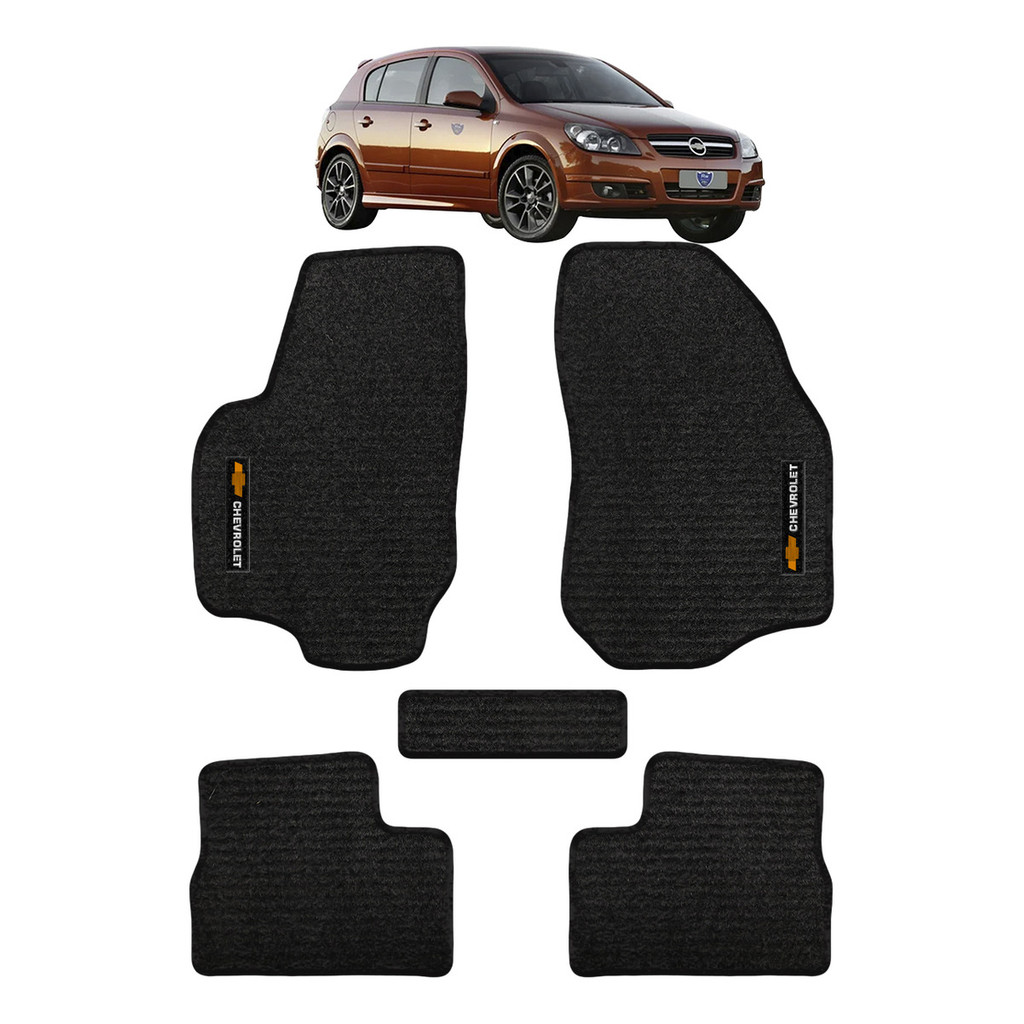 Kit de tapetes 5 peças específico Vectra GT 2007 08 09 10 2011 Carpete Preto
