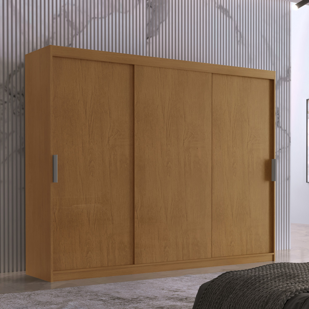 Guarda Roupa Casal Vitor em MDF com 3 Portas e 6 Cabideiros Moderna em Oferta na Shopee