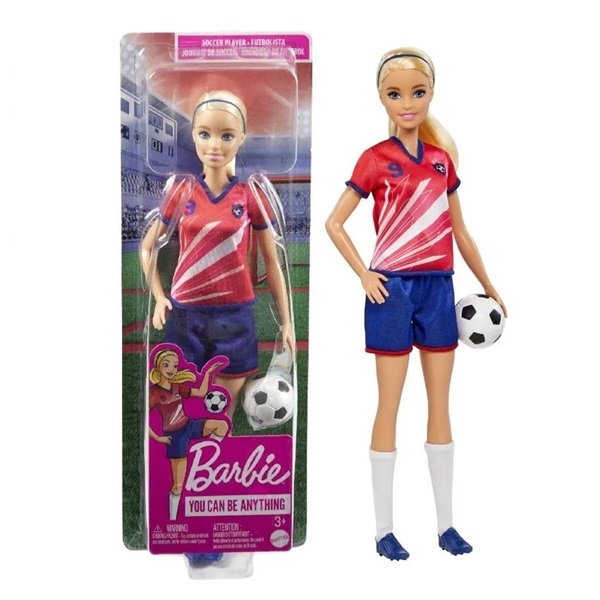 Boneca Articulada Barbie Profissões Jogadora de Futebol Loira -  Mattel - HCN17