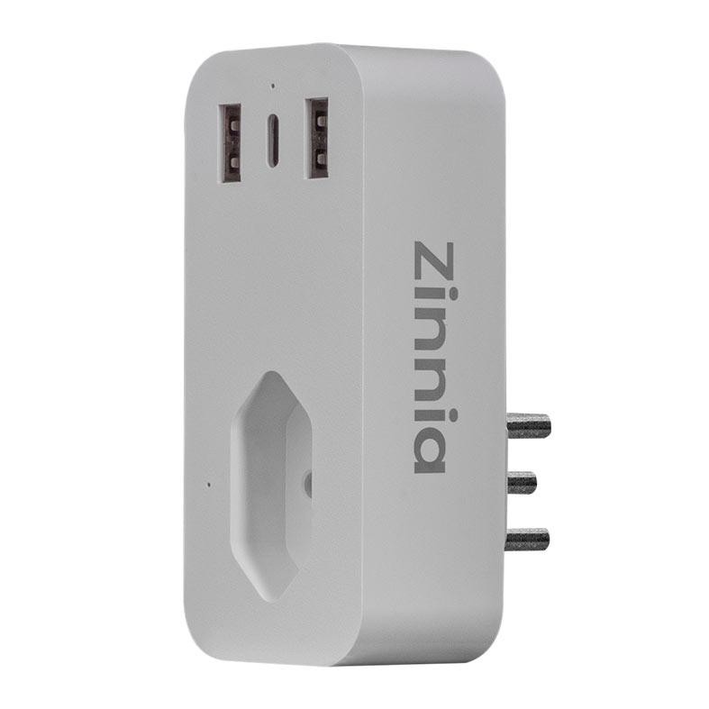 Tomada Smart Zinnia, USB/Type-C, Branco, ZNS-TUT-WH01