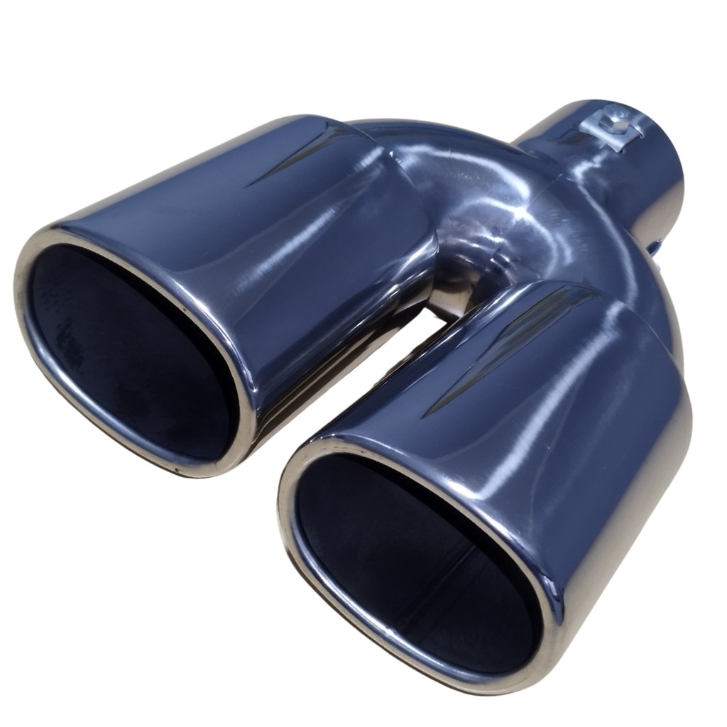 Ponteira Inox Dupla Oval Reta 3,5 Universal