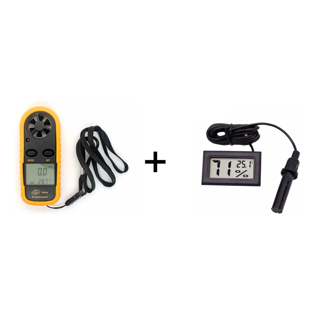 Kit Anemometro Velocidade Vento Termometro Medidor Umidade