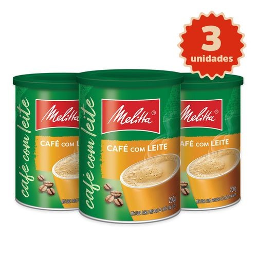 Kit 3 Cafés com Leite Melitta® 200g em Oferta na Shopee