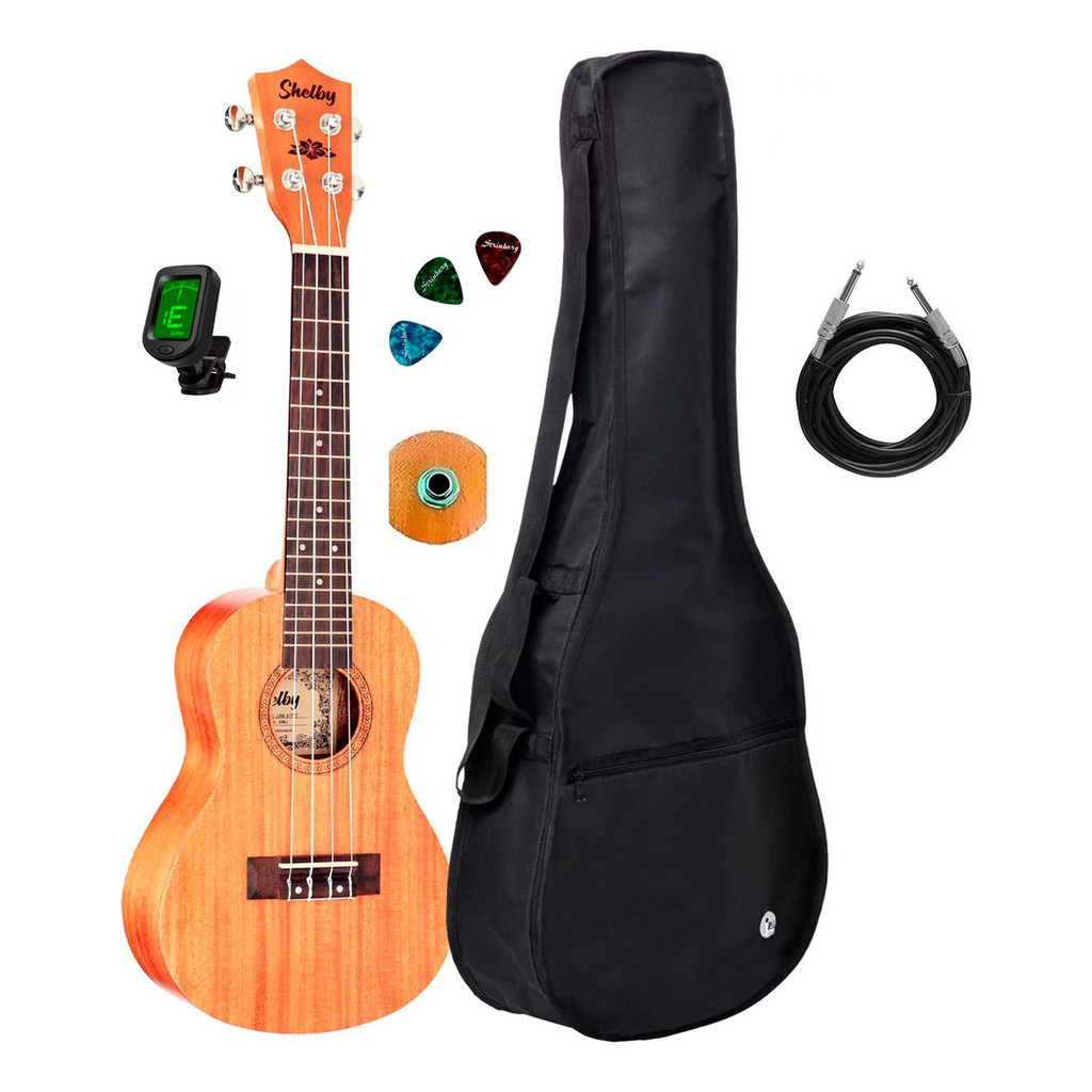 Ukulele Eletroacústico Shelby Su23m + Capa E Acessórios