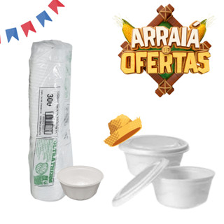 POTE CUMBUCA DE ISOPOR COM 50 UNIDADES DE 300ML COM TAMPA em Oferta na Shopee