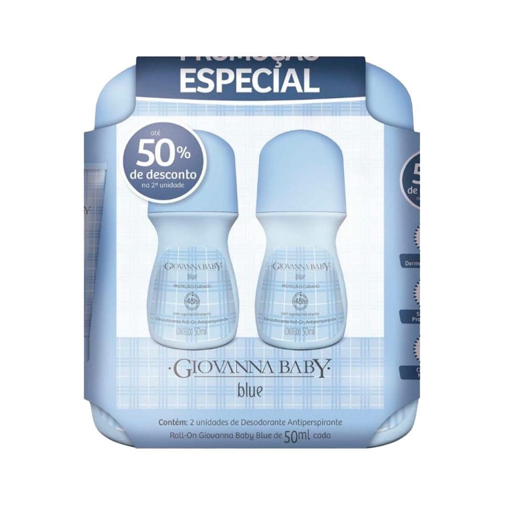 Desodorante Roll On Giovanna Baby Blue c/2un de 50ml Promocional em Oferta na Shopee