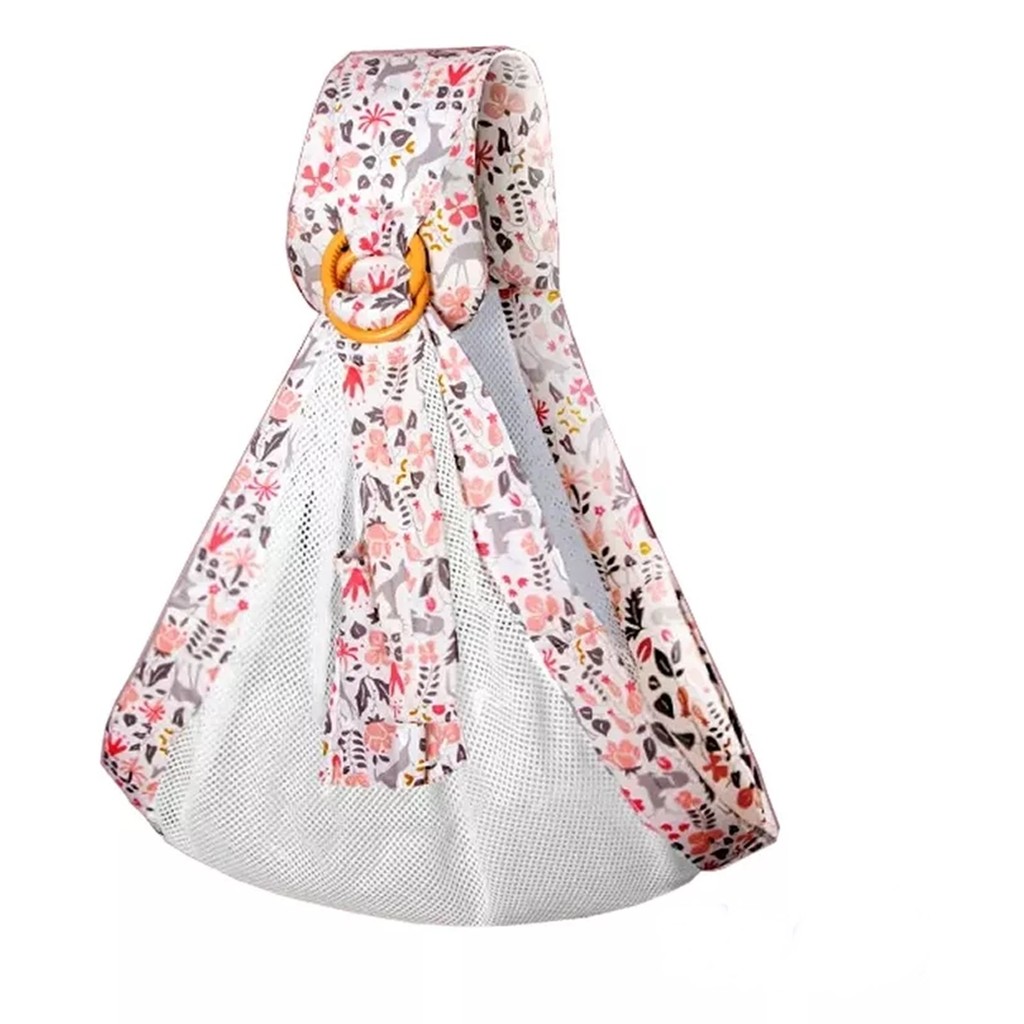 Canguru Wrap Sling Mucca Carregador de Bebê 3 Posições Estampa Flores