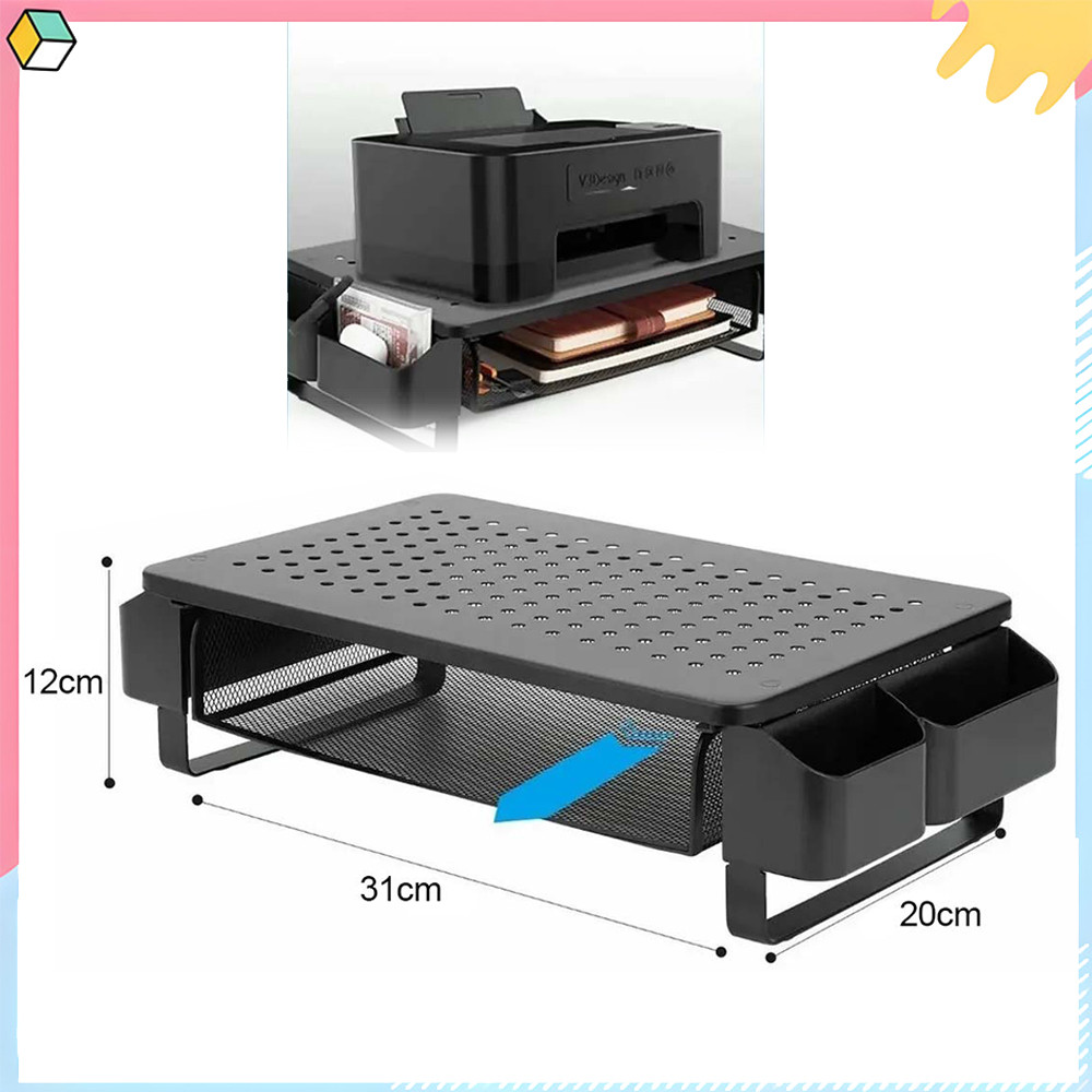 1 peças Base para Monitor, Base Monitor, Suporte de Mesa para Monitor, Stand Desk com Gaveta e 2 Organizadores
