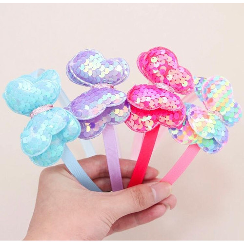 Tiara Arquinho Laço Lacinho Borboleta Colorida Brilho Moda