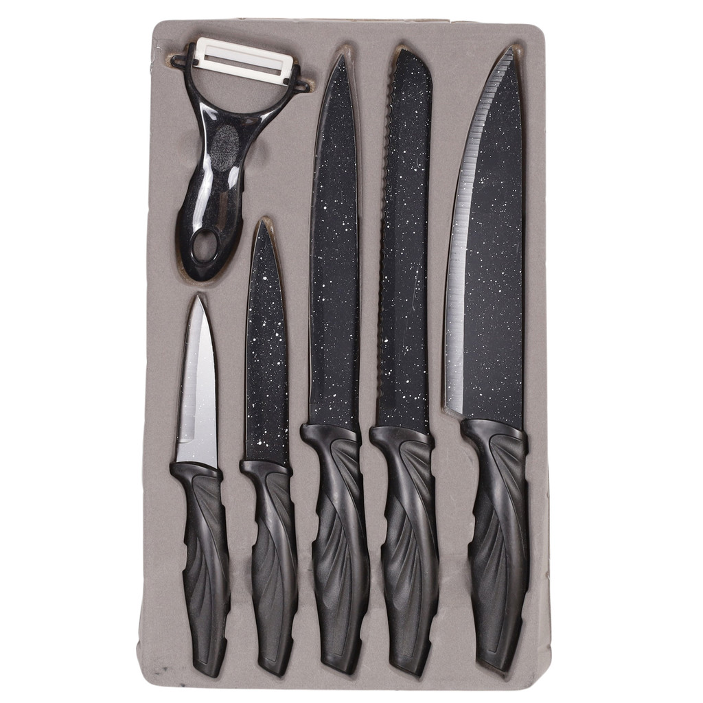 Kit Facas Churrasco Em Inox Profissional 6 Peças Cozinha