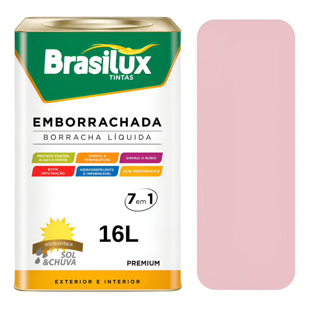 Tinta Emborrachada Rosa Meia Luz 16l Infiltração Fissuras Litoral, Campo ou Cidade Brasilux