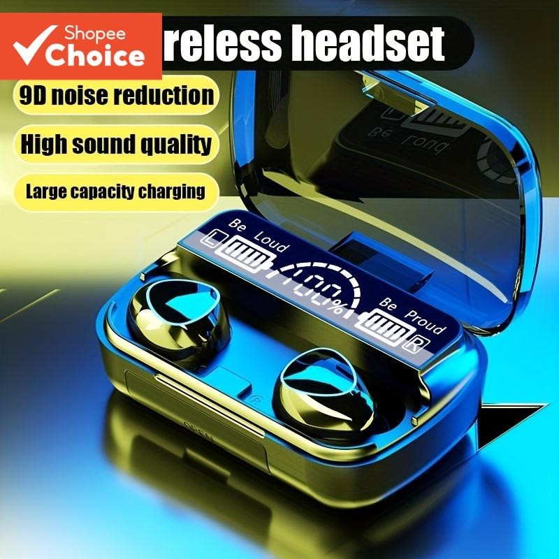 M10 Fones De Ouvido Sem Fio TWS Bluetooth 5.3 Controle De Toque Som Estéreo Fone Intra-Auricular Baixo Esportes À Prova 