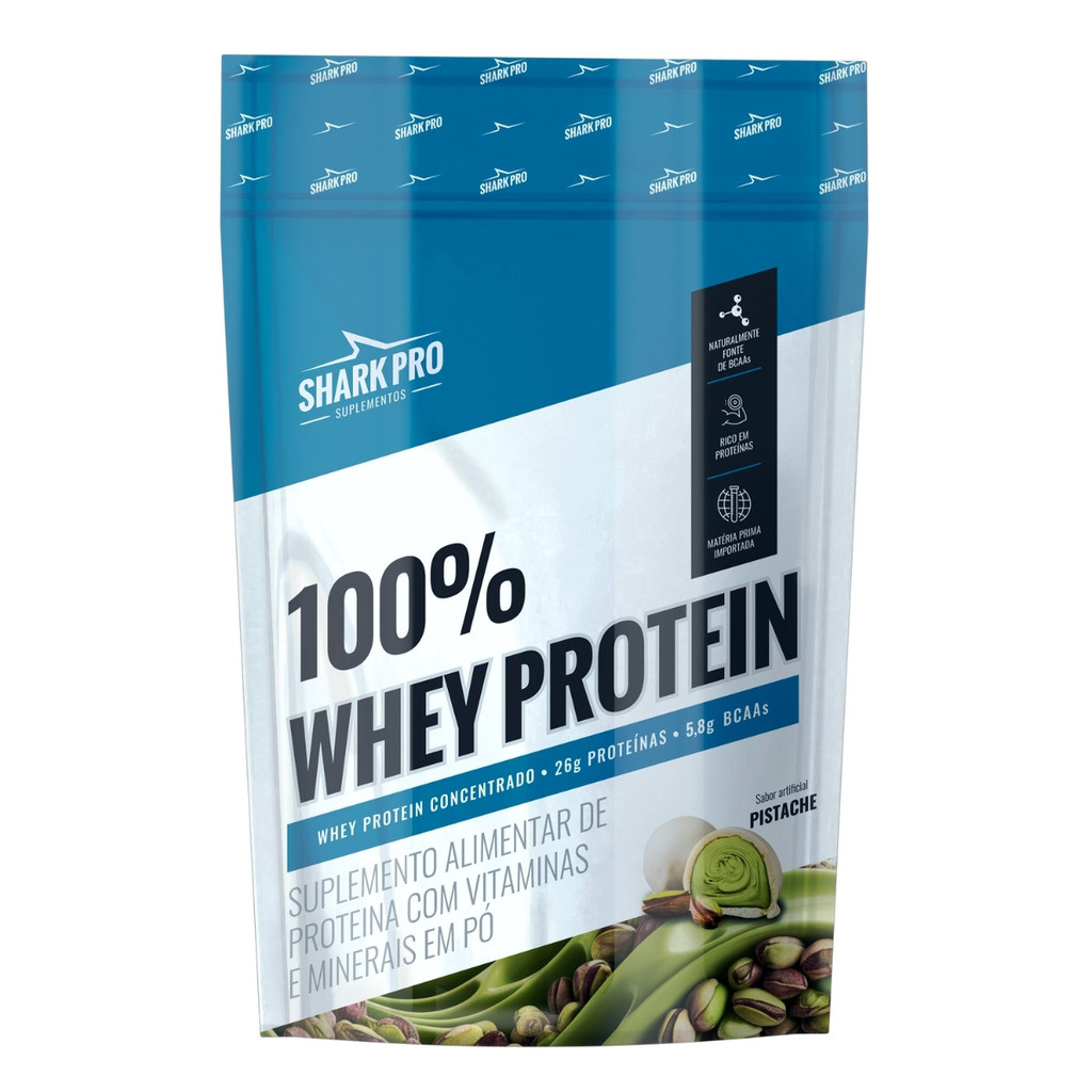 100% Whey Protein Refil 900g Shark Pro Pistache