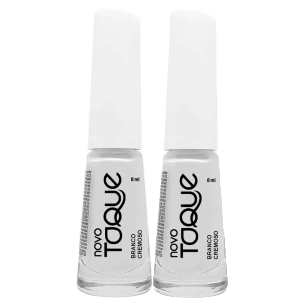 Kit 2 Esmalte Novo Toque Branco Cintilante 8ml - Beauty