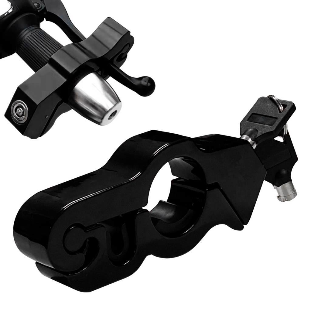 Trava Para Moto Manete Manopla Gp Tech Antifurto Aluminio Ultra Resistente Preta em Oferta na Shopee