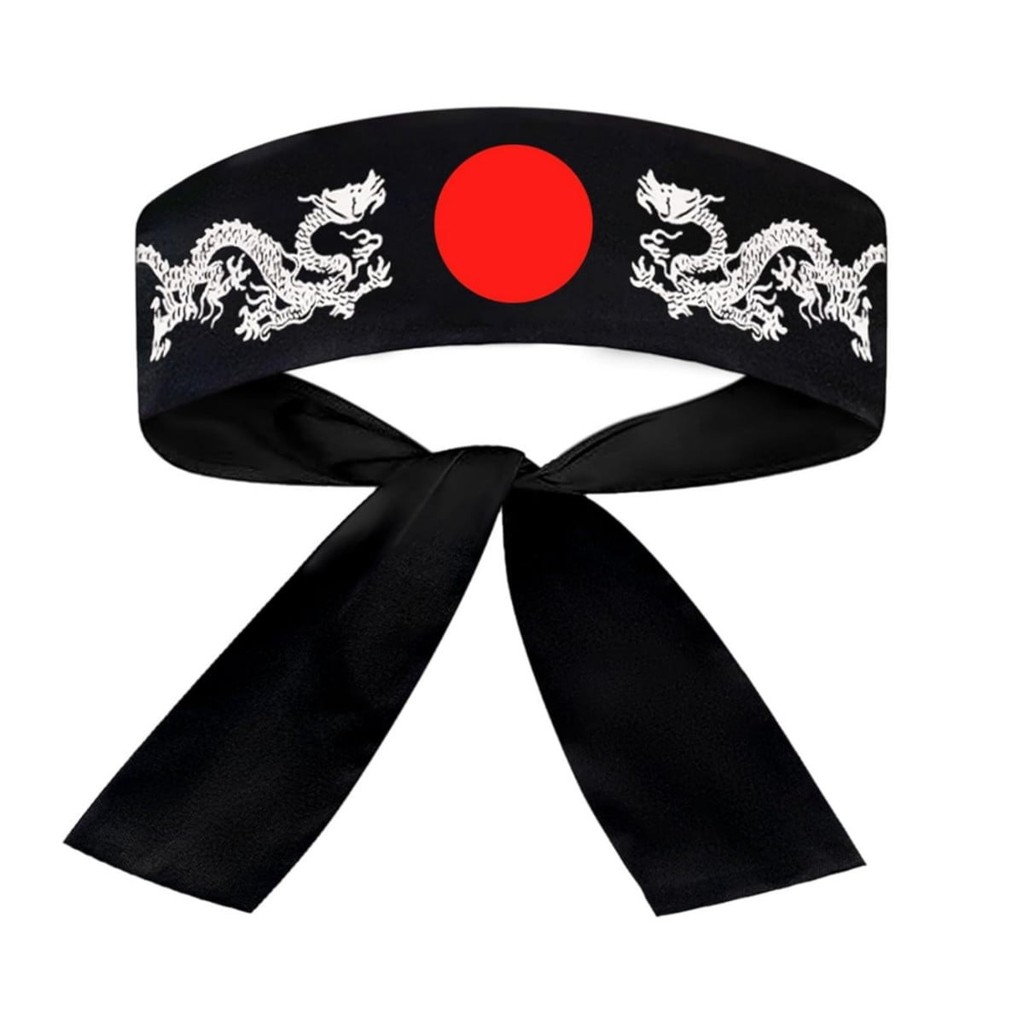 Faixa Japonesa Bandana Ninja Hachimaki - Dragão Ryuu Símbolo de Força e Determinação para Sushiman