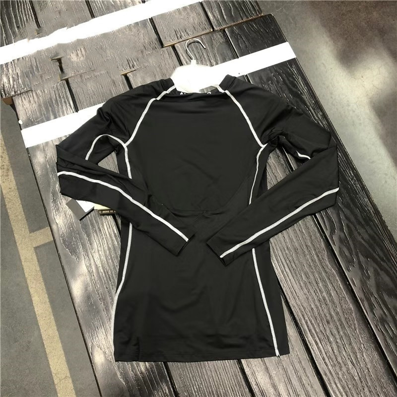 Camisa esportiva de compressão de manga comprida masculina elástica de secagem rápida respirável camisa de treinamento d