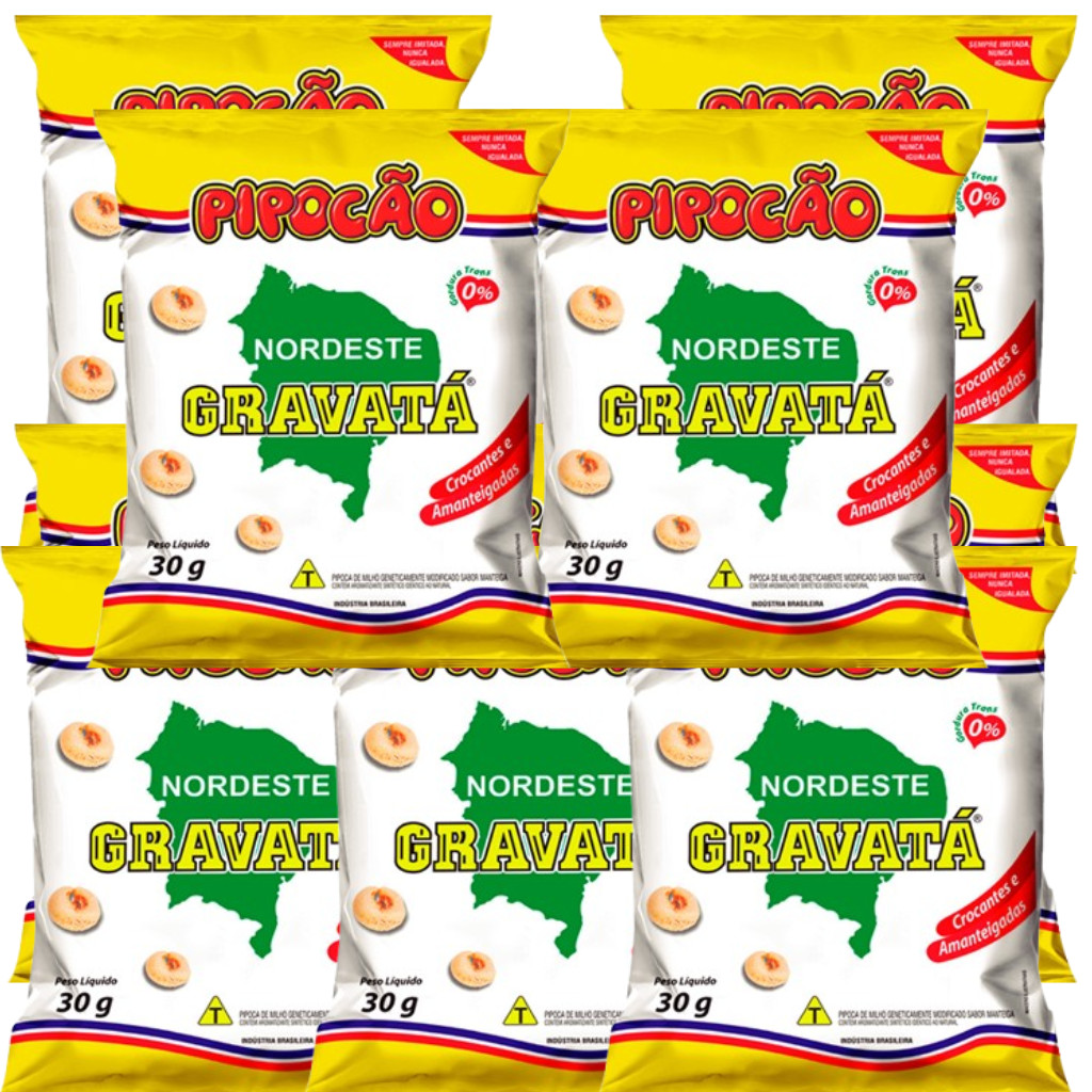 Pipoca Salgada Gravatá Do Nordeste Pipocão 30g, Fardo Com 10 UNI Extra Amanteigada — imagem 2 de 2