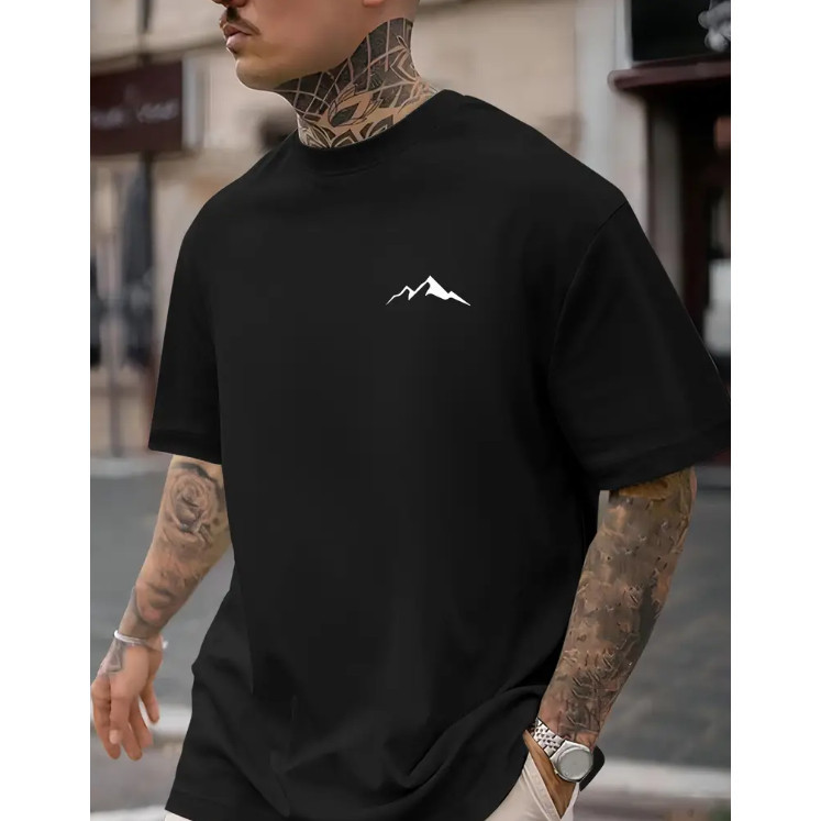 Camiseta Premium em Algodão Puro Camisa Oversized Moutain Streetwear Estilosa Estampada 100% Algodão P ao G3 Grande
