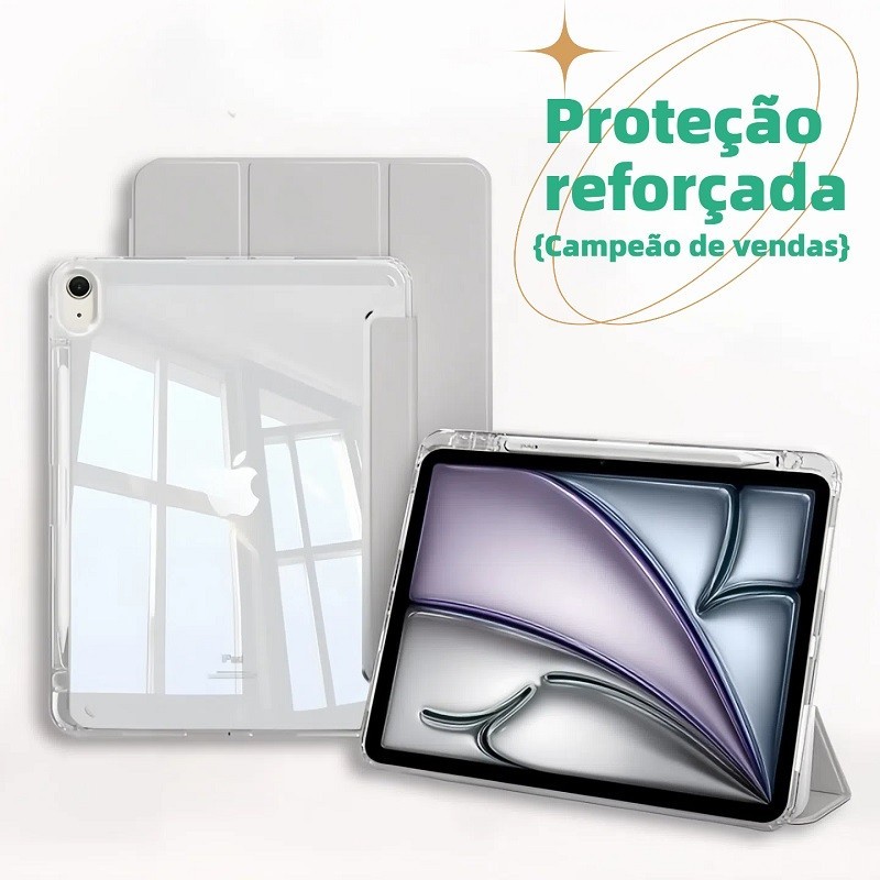 Capa De Proteção Com Design Transparente,ipad 7/8/9,ipad10,ipad air4/5,m2/m3 e samsung a9 plus em Oferta na Shopee