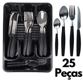 Jogo de Talheres Inox Suporte Gaveteiro Kit Faca Colher Garfo Faqueiro talher Organizar a Gaveta Cozinha  Diversas cores