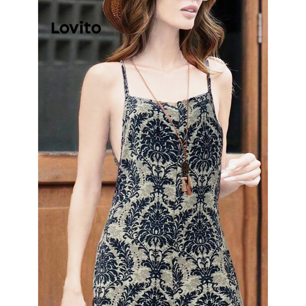 (Trendy) Lovito Macacão Casual Com Estampa Paisley Para Mulheres LNM69291 - Women Clothes