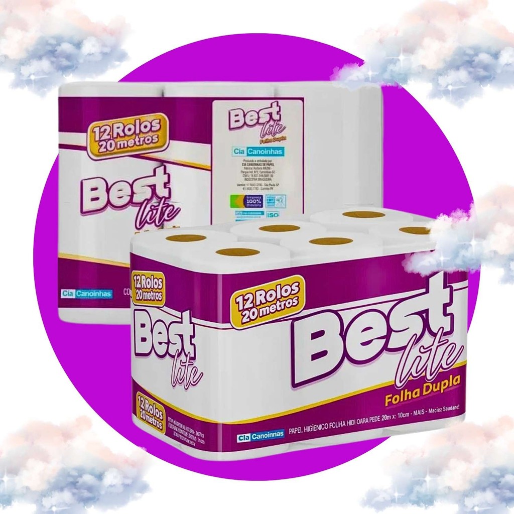 Papel Higiênico Premium Best Folha Dupla 96 Rolos 20M Alta Qualidade Fardo Macio Suave