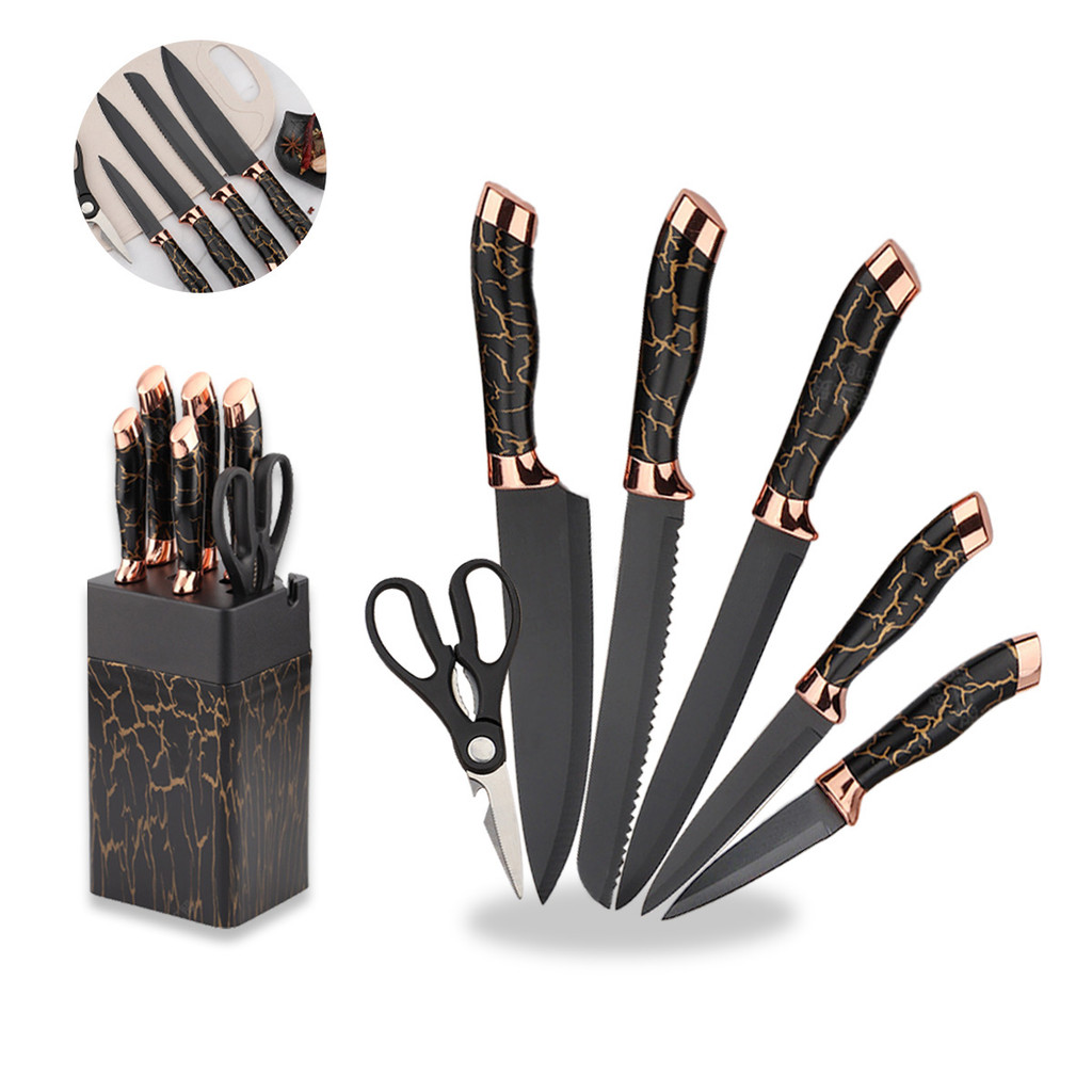 Jogo Facas Faqueiro 7 Peças Cozinha Inox Gourmet Luxuoso Faca do Chef Amalador Aço inox Resistente em Oferta na Shopee