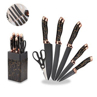 Jogo Facas Faqueiro 7 Peças Cozinha Inox Gourmet Luxuoso Faca do Chef Amalador Aço inox Resistente em Oferta na Shopee