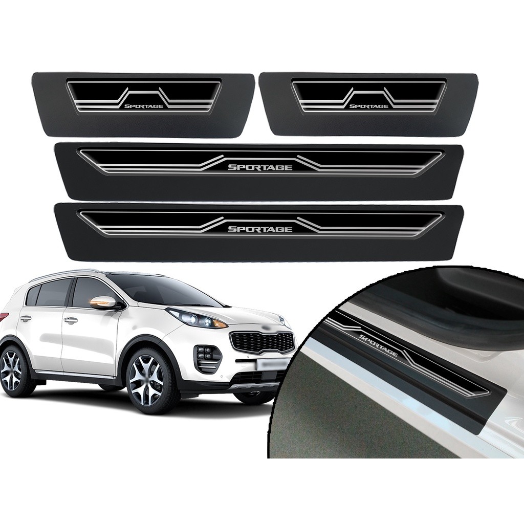 Soleira Resinada Elegance Kia Sportage 2004 a 2022 – Jogo Protetor de Portas com Acabamento Premium