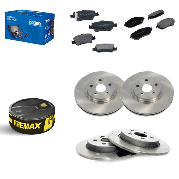 Kit Disco Freio Dianteiro + Traseiro + JG Pastilha Corolla