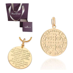 Medalha São Bento Rommanel Banhada A Ouro + Sacola 542860