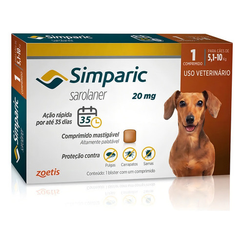 Simparic 5,1 a 10kg - 1 comprimido