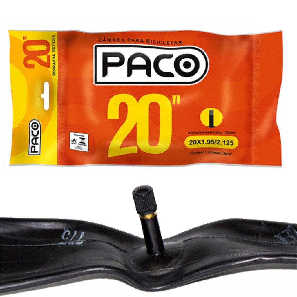 Camara De Ar Bicicleta Aro 20 Paco Bico Grosso 33mm BMX cross Mtb em Oferta na Shopee