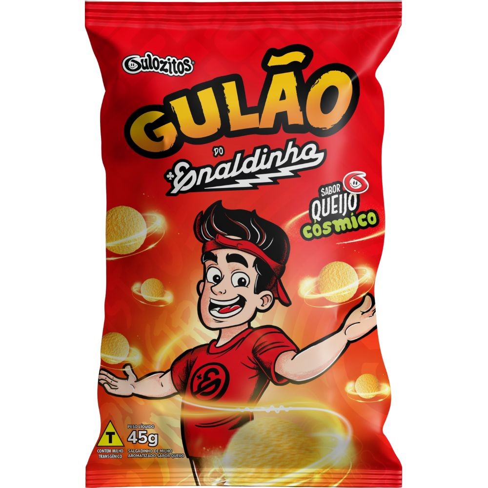 Salgadinho Gulozitos Gulão do Enaldinho Sabor Queijo Cósmico 45g - Food & Beverages