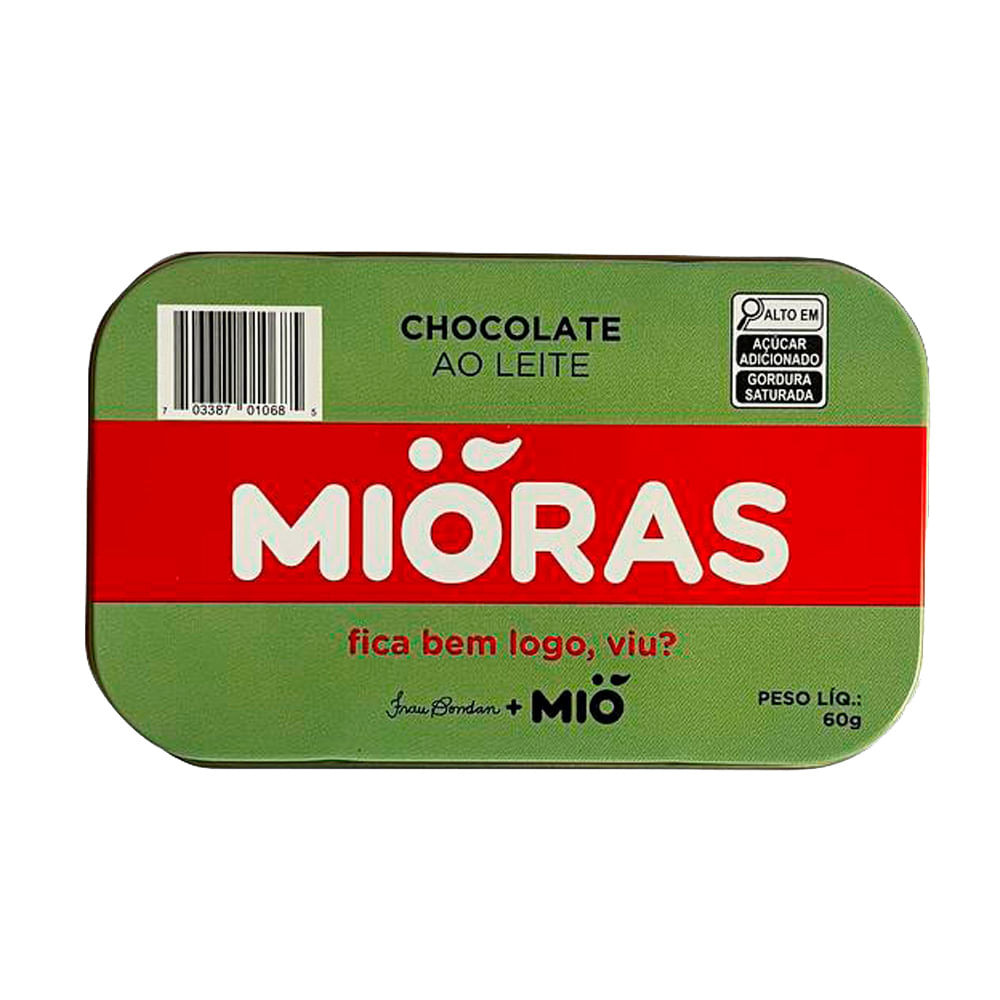 Chocolate Mió ao Leite Mióras Lata 60g - Food & Beverages