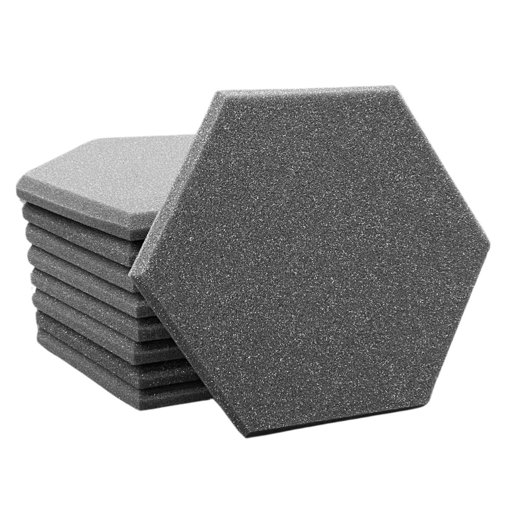 Espuma Acústica Hexagonal 50cmTratamento Sonoro Profissional Estudio Radio Pod Cast Igreja
